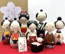 Muñeca Kokeshi Madera La Natividad Tipo A Santa Navidad Familia Set Hecho a Mano Japón