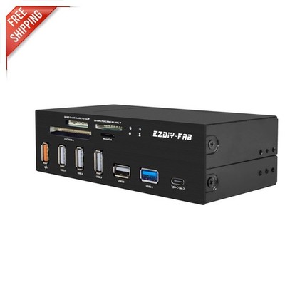 Versatile USB 3.0 & 3.1 Type-C Card Reader for PC with 6 Ports - Modern Design