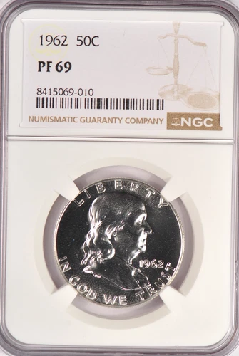 1962 Franklin Half Dollar Proof NGC PF 69 PR69 Gem Coin 50C