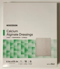 McKesson Calcium Alginate Dressing 4 X 4.75 Inch Rectangle Sterile 2 Boxes of 10