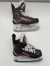 CCM JetSpeed FT370 Junior Ice Hockey Skates Size 4 D SpeedBlade 4.0 Black Red