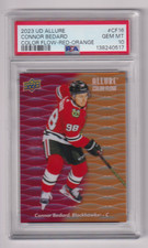 2023-24 Upper Deck Allure Connor Bedard Rookie Color Flow Red Orange PSA 10
