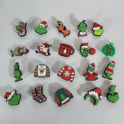 WINNIE THE POOH Christmas Grinch Charms Set Of 20 Fits Croc Shoes Xmas Gift UK Seller