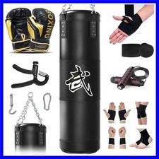 4ft Heavy Boxing Bag Set with 12oz Boxing Gloves, MMA Karate Kickboxing Boxin...