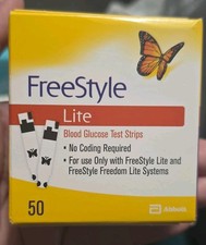 FreeStyle Lite Test Strips for Lite/Freedom Lite - 50 Ct No Coding