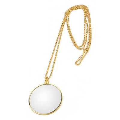 Magnifying Glass Necklace Monocle 5X Necklace With 1.6 Inch Glass 35.4 Inch Gold