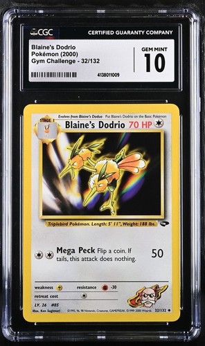 Blaine's Dodrio (Unlimited) graded CGC 10 for sale on eBay