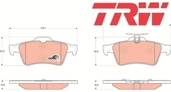 Trw GDB1621 Bremsbelagsatz FüR Scheibenbremse Bremsbelagsatz BremsbeläGe-image