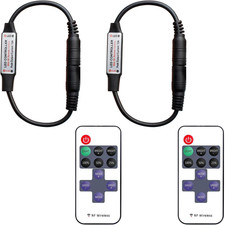 2 Pack LED Light Strip Remote Control Mini RF Wireless LED Controller Single Col