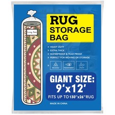 Plastic Rug Storage Bag with Zip Tie,4 Mil Heavy Duty Carpet Wrap Bag, Fits R...
