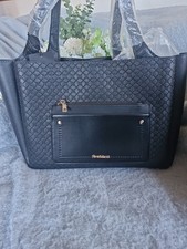 River Island Black Pocket Front Embossed Shopper Bag Brand New With Tags RRP £46