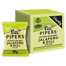 Pipers Crisps Jalapeno and Dill full Box 24 packs 40g