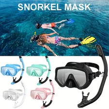 Adults Kids Pro Dry Snorkel Set,Panoramic Wide View Anti-Fog Scuba Diving Mask