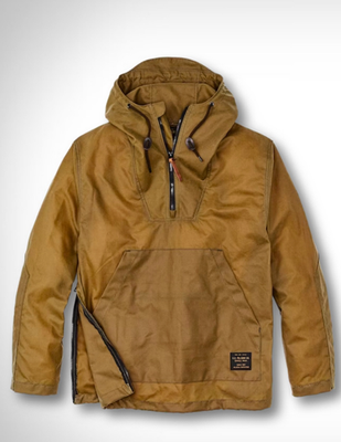 Filson Shelter Cloth Waxed Anorak Dark Tan Waxed Canvas XXXL USA