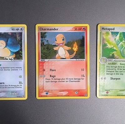 CHARMANDER 113 SNORLAX 15 METAPOD Pokémon 2004 Firered NM LP Holo Swirl