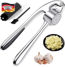 Edelstahl-Knoblauchpresse mit Schäler für K...