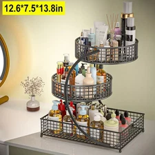 3 Tiers Metal Cosmetic Organizers Storage Rack Makeup Display Rack Dresser Shelf