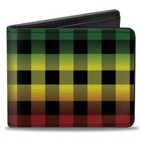 Bi-Fold Wallet Buffalo Plaid Rasta (Us Import)