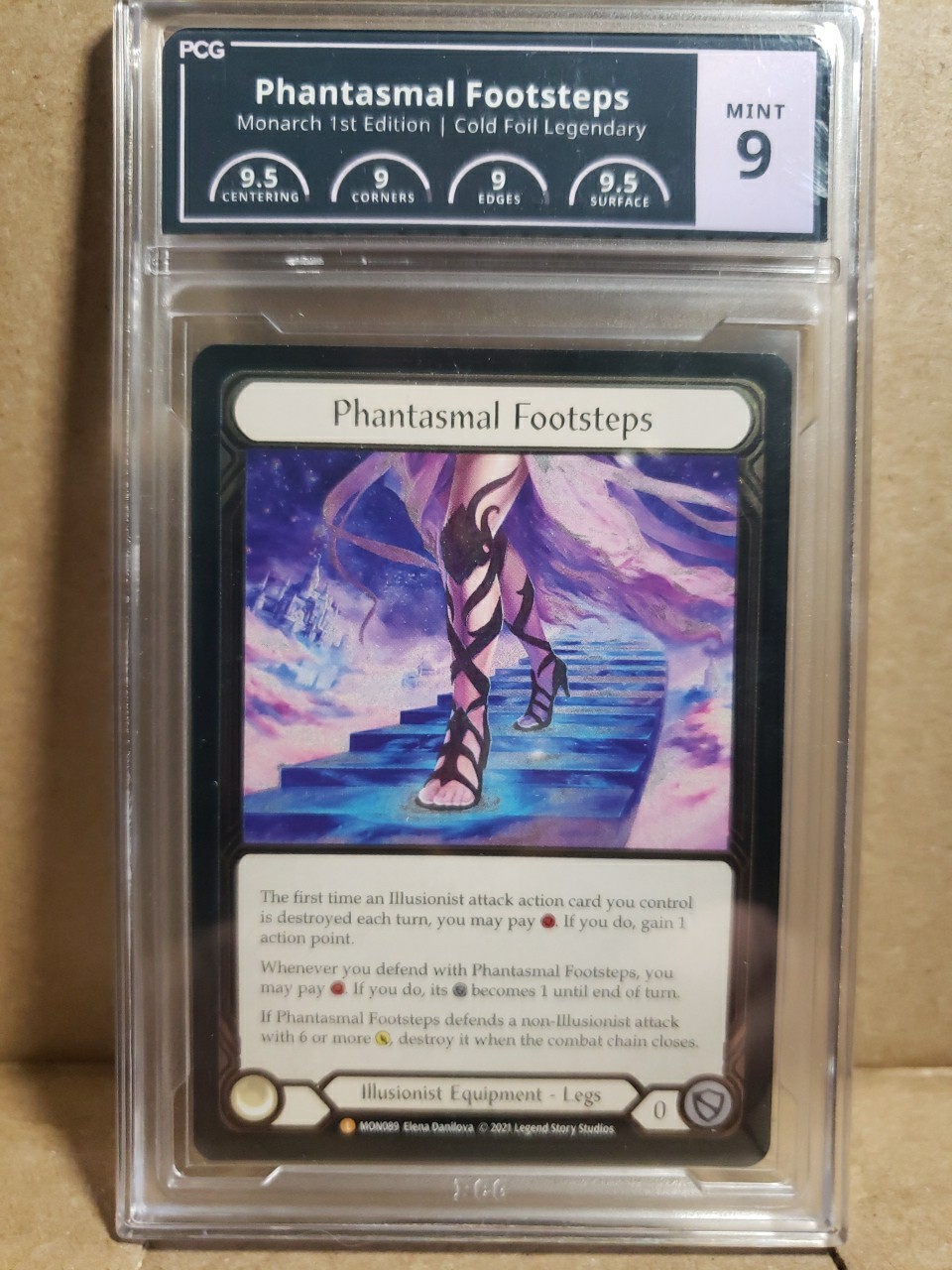 Phantasmal Footsteps Cold Foil PCG 9 Flesh and Blood Monarch First Edition