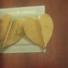 Gold Heart Stud Earrings Butterfly Closure Metal Fashion Jewelry