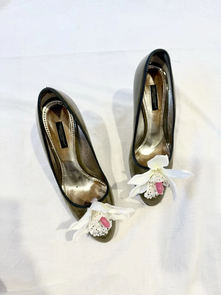 Dolce & Gabbana Tacones Zapatos Sandalias Mariposa Orquídea 39.5 Y2K Carrie Bradshaw Foto 3 de 4