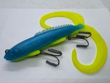 7” BamBam Lure Co Jr Bowfin Blue Chart Rubber Swimbait Crankbait Musky Lure