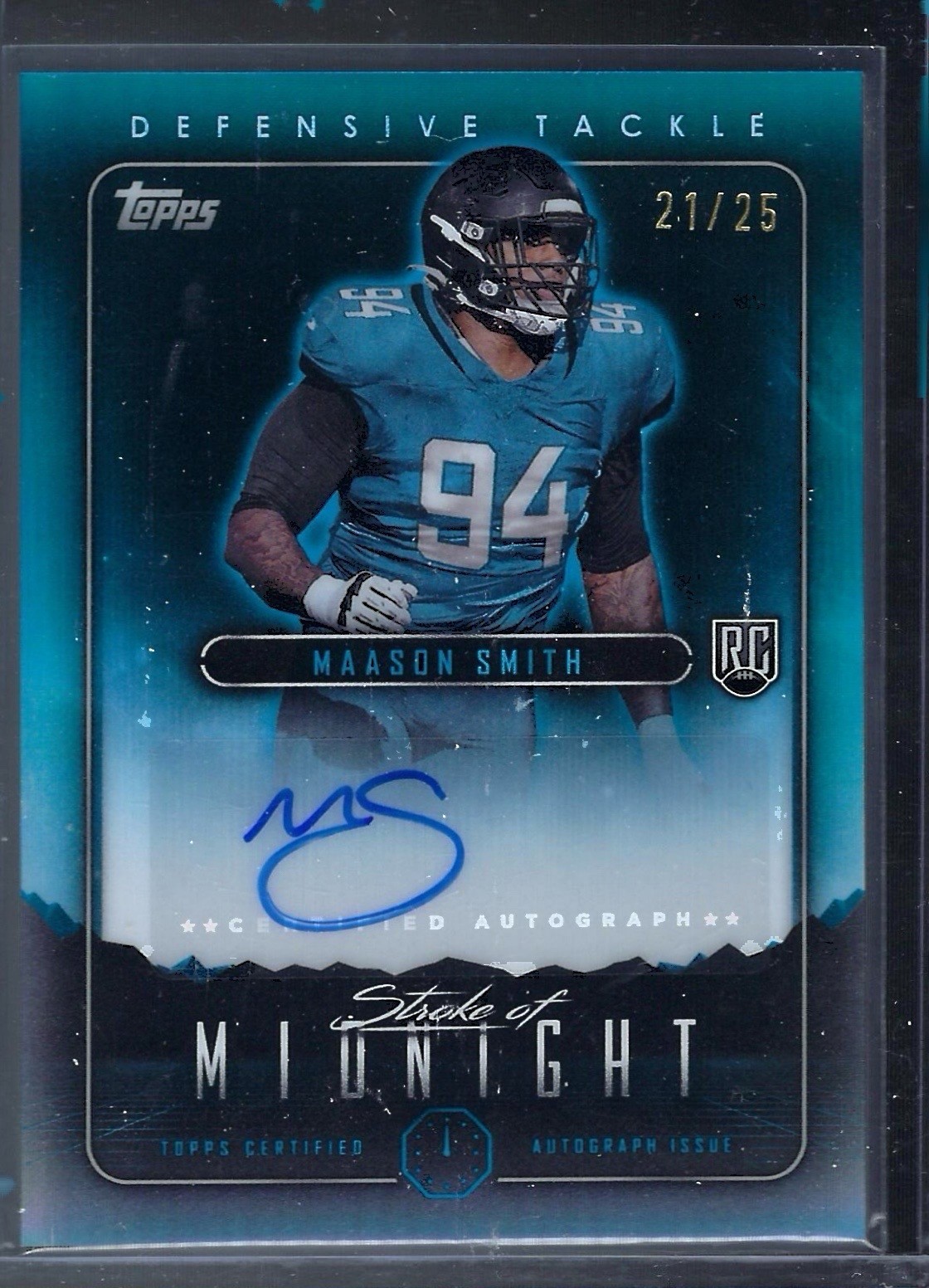 Maason Smith Topps Midnight Stroke of Midnight Autographs #SMAMAS Midnight
