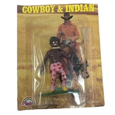 Agglo Die Cast Metal Cowboys & Indians Authentic Figure MISP 3" Indian Warrior