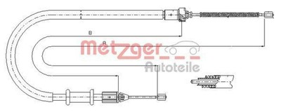 METZGER Handbremsseil Seilzug Feststellbremse für RENAULT KANGOO (KC0/1) Hinten