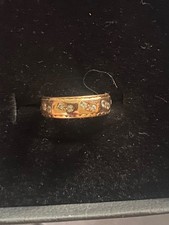 9ct gold diamond band ring
