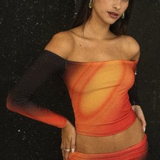 Feners Yo x Ti Top In Matahari Off The Shoulder Long Sleeve NWT Sz XS
