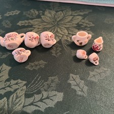 8 Piece Assorted Mini Tea Set Items VTG Floral See Pics
