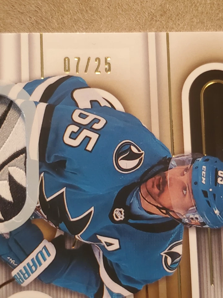 2022-23 SP Game Used - Erik Karlsson #79 Gold /25 Filthy Shark Tooth Patch - Image 4 of 4