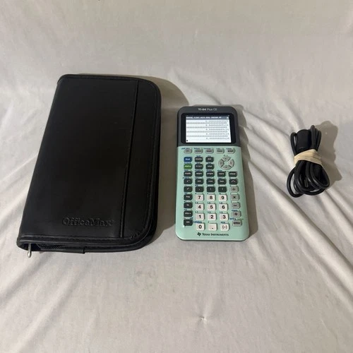 Texas Instruments TI-84 Plus CE Graphing Calculator Tested USB Cable & Case Look