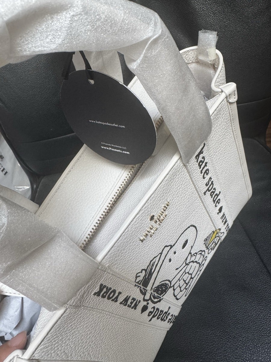NWT Kate Spade X Peanuts Snoopy Kip Small Tote Pebbled Leather in