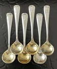 SIX Rare Antique Gorham Sterling Silver H205 Salt Spoons American 2.5” Mono A