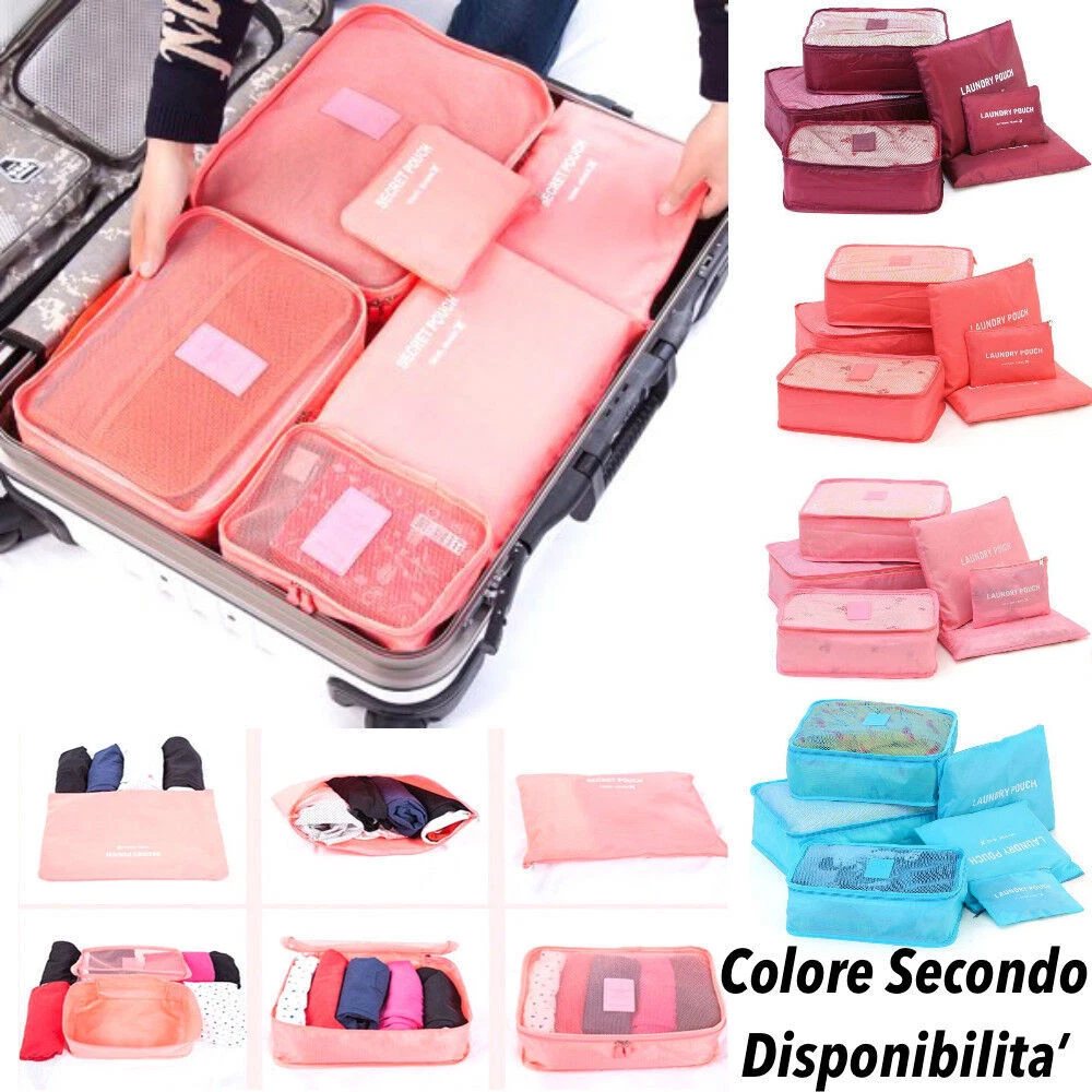 Set Organizer da Viaggio per Valigia Trolley 6pz Borsa Sacchetti