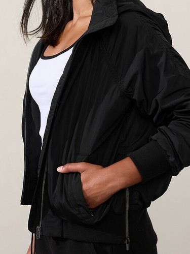Athleta L Large Jetset Bomber Jacket Black NEW! #818839 - Picture 5 of 8