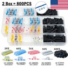 800Pcs Solder Sleeve Heat Shrink Wire Butt Splice Connector Waterproof Terminals