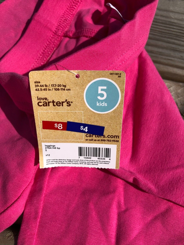 Carters Playwear size 5 Pull on Pants Pant NWT Lot of 2 Pink Denim Jean Carter's - Picture 13 of 14