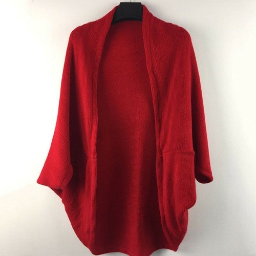 Womens Oversized Batwing Sleeve Knitted Sweater/Loose Cardigan Outwear Coat - Picture 15 of 15