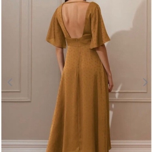 ✨ Used once ✨ Jenny Yoo ‘Luna’ satin dress in color marigold! Perfect condition - Picture 6 of 7