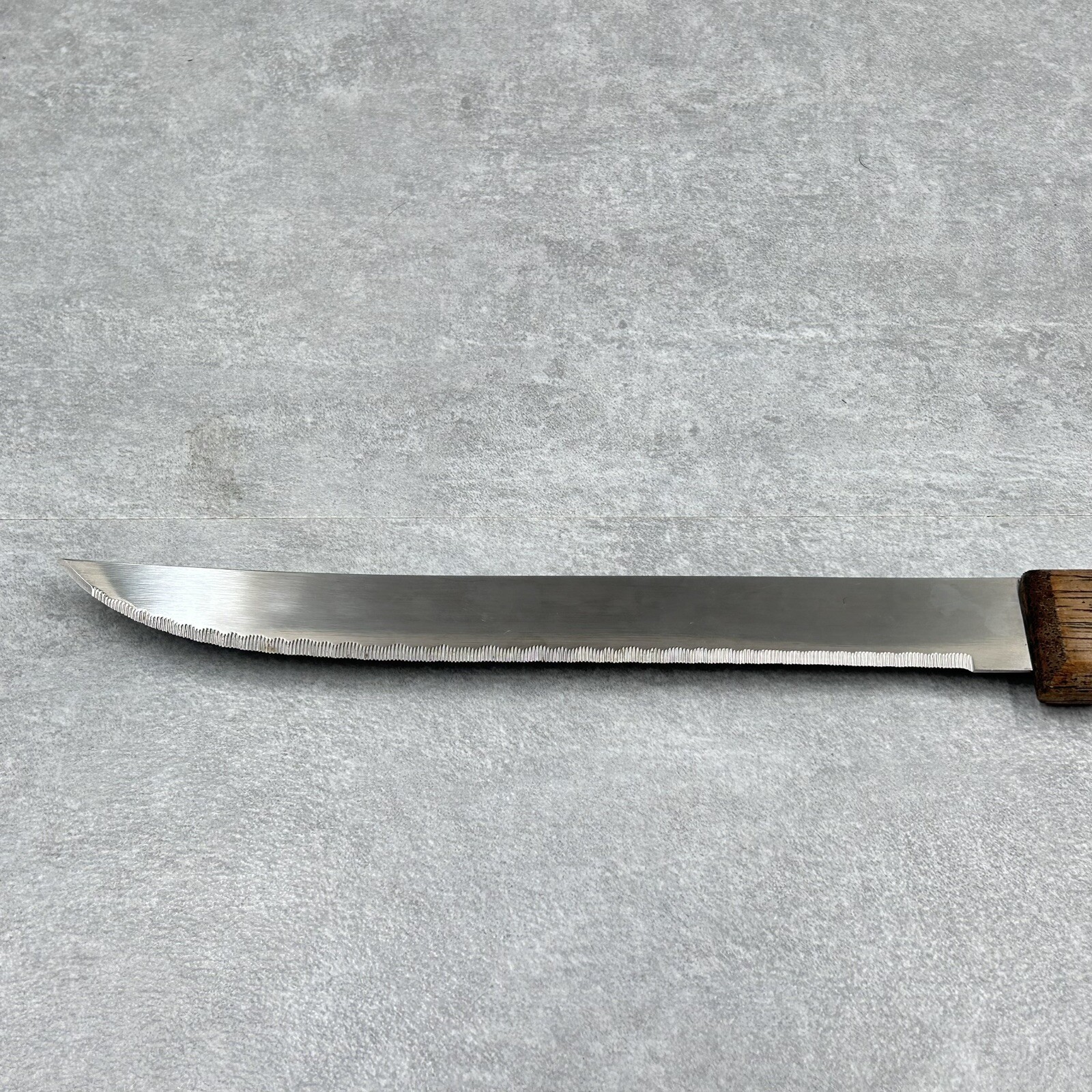 Vintage OLD HOMESTEAD Chef Knifes Wood Handle 8" Blade Cutlery Taiwan Lot of 2