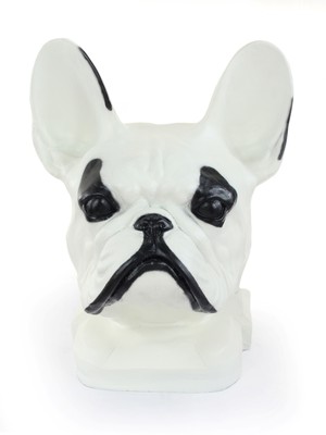 French Bulldog- white, dog head urn made of Resin, ArtDog, UK - Main Image