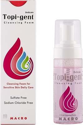 topi-gent cleansing facial foam for sensitive & dry skin 150ml