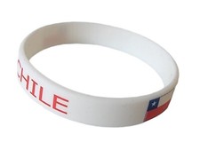 CHILE COUNTRY FLAG FLEXIBLE SILICONE BRACELET WRISTBAND MINI BANNER