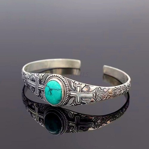 Men Women Turquoise Bracelets Bohemian Vintage Open Bangles Cuff Jewelry Gifts - Picture 17 of 22
