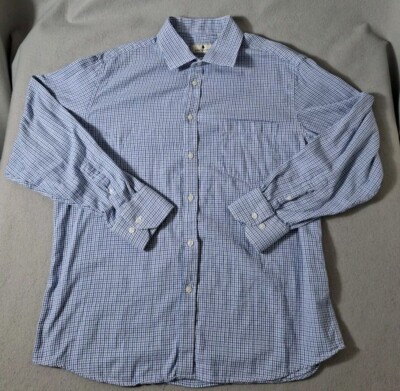 Southern Pines Button Up Shirt Mens Xl Blue Checkered Oxford Style Cloth
