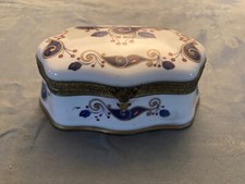 Antica scatola porcellana Ginori Capodimonte marchio N coronata