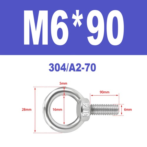 Ringschrauben Edelstahl V2A A2 Ösenschrauben M3-M18 Augbolzen Augenschrauben - Bild 54 von 122